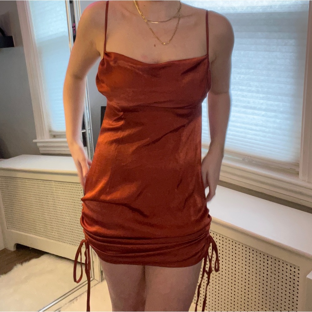 NWT Satin Ruched Dress